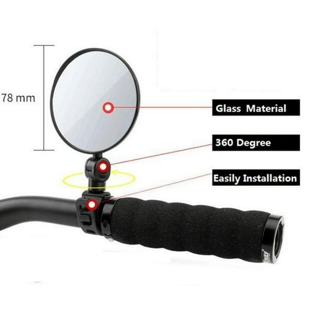 360° Rotation Bicycle Rearview Mirrors Cycling Adjustable Rotatable Handlebar